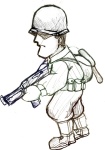 A stylized Allied soldier.